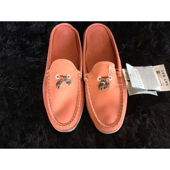 Sperry Shoes - Sperry Nautical Top Sider 8M Orange Slide Charms Boat Shoes